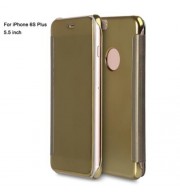 LUXURY MIRROR FLIP COVER HARD PC CASE FOR IPHONE 6S PLUS 5.5 INCH (GOLDEN)