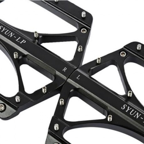 SYUN-LP PAIRED FASHION ALUMINUM ALLOY BIKE PEDAL FOR MOUNTAIN ROAD BICYCLE (BLACK)