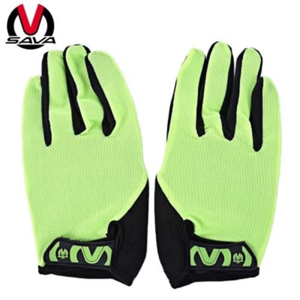 SAVA PAIRED SHOCK-ABSORBING FOAM PAD FULL FINGER BIKE GLOVE (GREEN)