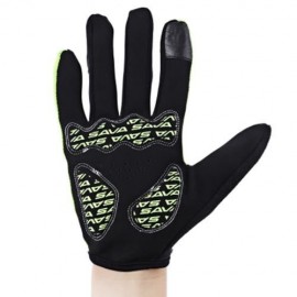 SAVA PAIRED SHOCK-ABSORBING FOAM PAD FULL FINGER BIKE GLOVE (GREEN)