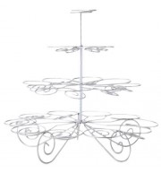 STAINLESS STEEL 4 TIERS 23 CUPS CUPCAKE STAND FOR DESSERT DISPLAY (SILVER)