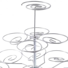 STAINLESS STEEL 4 TIERS 23 CUPS CUPCAKE STAND FOR DESSERT DISPLAY (SILVER)