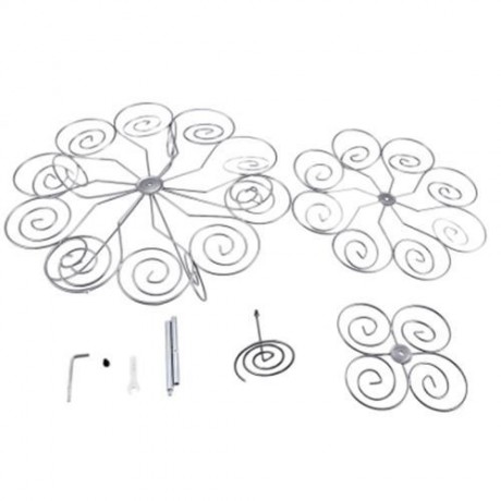 STAINLESS STEEL 4 TIERS 23 CUPS CUPCAKE STAND FOR DESSERT DISPLAY (SILVER)