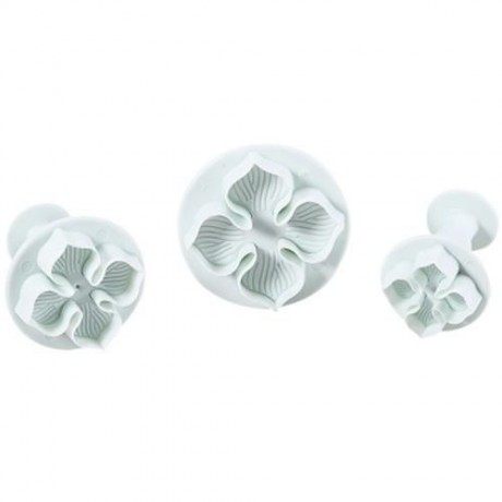 3PCS PLASTIC DIY HYDRANGEA FLOWER FONDANT CAKE MOULD PLUNGER CUTTER TOOL (WHITE)