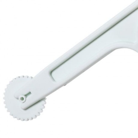 FONDANT CAKE DECORATING SUGAR CRAFT WHEEL EMBOSSER ROUND PAD LACE CUTTER TOOL (MILK WHITE)