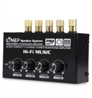 LINEP A908 ULTRA COMPACT 4 CHANNELS STEREO HEADPHONE SOUND AMPLIFIER (BLACK)