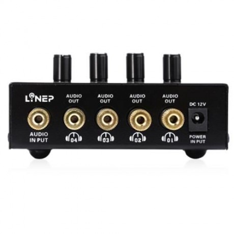 LINEP A908 ULTRA COMPACT 4 CHANNELS STEREO HEADPHONE SOUND AMPLIFIER (BLACK)