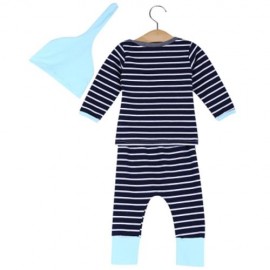 3PCS SWEET CARTOON ANIMAL PRINT STRIPED LONG SLEEVE ROUND COLLAR TOPS ELASTIC PANTS POINTE