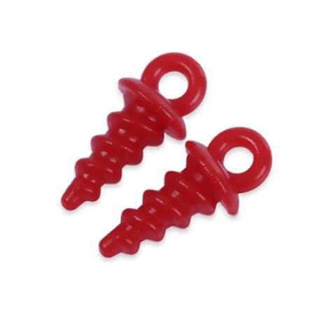20PCS PLASTIC FISHING BAIT SCREW CARP POP UP PEG FISH ACCESSORY (RED)