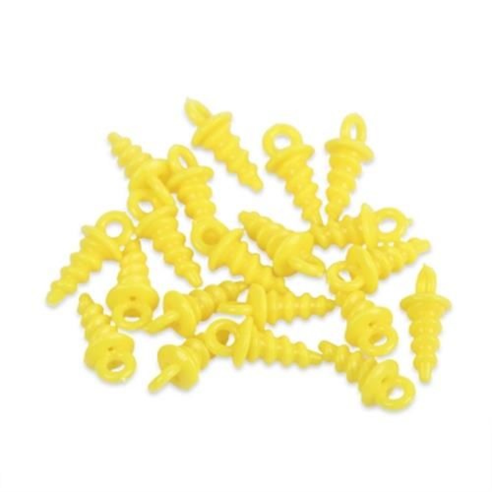 20PCS PLASTIC FISHING BAIT SCREW CARP POP UP PEG FISH ACCESSORY (YELLOW)