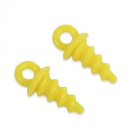 20PCS PLASTIC FISHING BAIT SCREW CARP POP UP PEG FISH ACCESSORY (YELLOW)