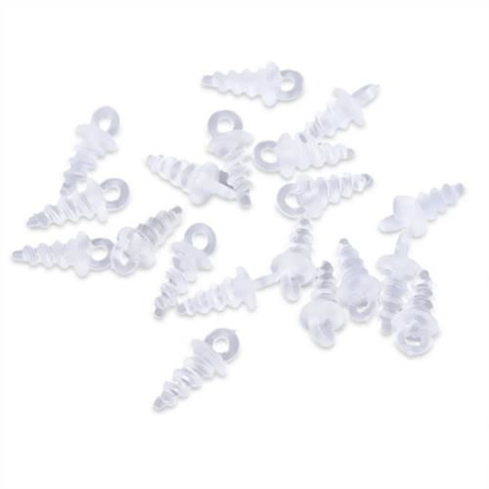 20PCS PLASTIC FISHING BAIT SCREW CARP POP UP PEG FISH ACCESSORY (TRANSPARENT)