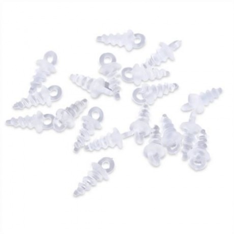20PCS PLASTIC FISHING BAIT SCREW CARP POP UP PEG FISH ACCESSORY (TRANSPARENT)