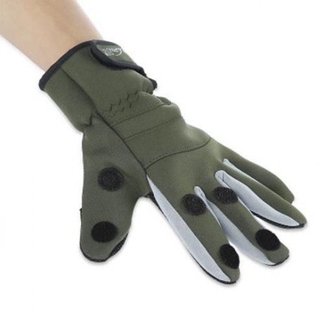 TSURINOYA PAIRED WARM WATER RESISTANT FULL FINGER GLOVE FOR OUTDOOR FISHING (ARMY GREEN)