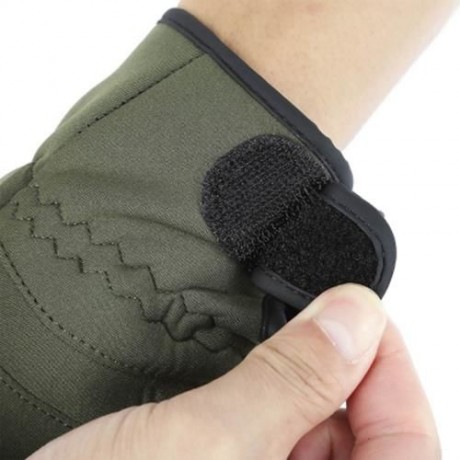 TSURINOYA PAIRED WARM WATER RESISTANT FULL FINGER GLOVE FOR OUTDOOR FISHING (ARMY GREEN)
