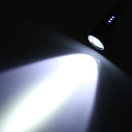 E SMARTER 10W 1200LM CREE XML L2 LED FLASHLIGHT USB CHARGING 5 MODES LAMP (GUN METAL)