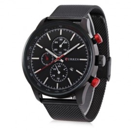 CURREN 8227 BUSINESS MEN QUARTZ WATCH WITH DECORATIVE SUB-DIAL (BLACK AND GOLDEN)