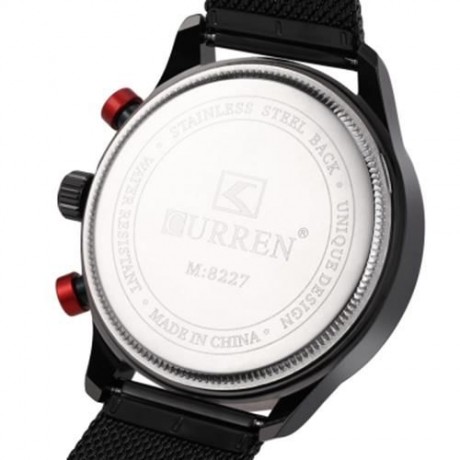 CURREN 8227 BUSINESS MEN QUARTZ WATCH WITH DECORATIVE SUB-DIAL (BLACK AND GOLDEN)