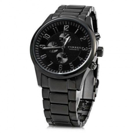 CURREN 8046 DECORATIVE SUB-DIAL QUARTZ WATCH WITH DOUBLE SCALE FOR MEN (SILVER AND BLACK)