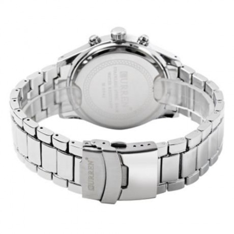 CURREN 8046 DECORATIVE SUB-DIAL QUARTZ WATCH WITH DOUBLE SCALE FOR MEN (SILVER AND BLACK)