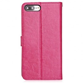 TOMKAS CRAZY HORSE SERIES WALLET COVER FOR IPHONE 7 PLUS (ROSE MADDER)