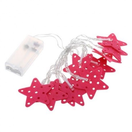 10 LEDS STAR SHAPED STRING LIGHT BATTERY POWERED LAMP (WHITE)