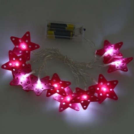 10 LEDS STAR SHAPED STRING LIGHT BATTERY POWERED LAMP (WHITE)