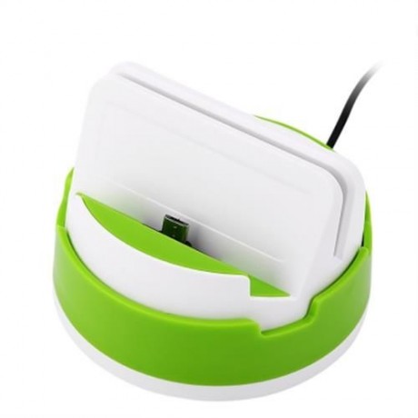 360 DEGREE ROTATING MICRO USB PORTABLE STAND CHARGING DESKTOP DOCK STATION HOLDER (WHITE A