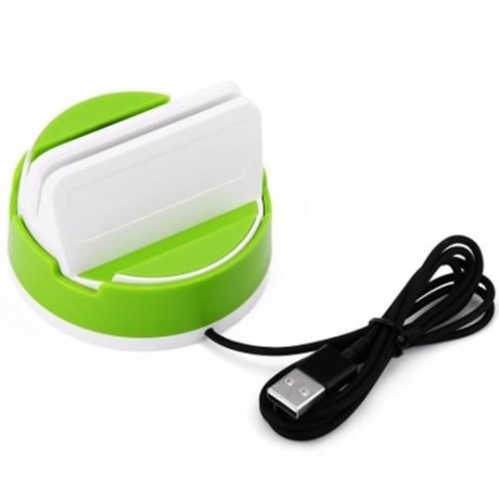 360 DEGREE ROTATING MICRO USB PORTABLE STAND CHARGING DESKTOP DOCK STATION HOLDER (WHITE A