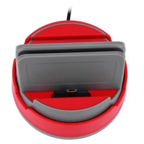 360 DEGREE ROTATING MICRO USB PORTABLE STAND CHARGING DESKTOP DOCK STATION HOLDER (RED)