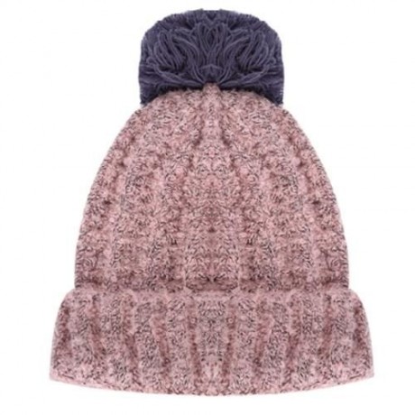 CASUAL VENONAT DECORATION WARM UNISEX KNITTED SOFT HAT (PINK)