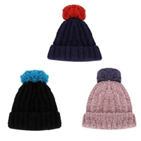 CASUAL VENONAT DECORATION WARM UNISEX KNITTED SOFT HAT (PINK)