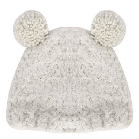 CUTE BEAR DESIGN VENONAT GIRLS WARM KNITTED HAT (BEIGE)