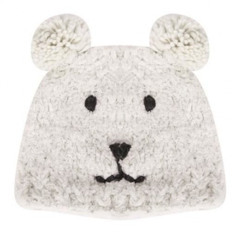 CUTE BEAR DESIGN VENONAT GIRLS WARM KNITTED HAT (BEIGE)