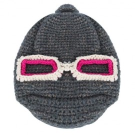 CUTE SUNGLASSES DECORATION GIRLS WARM KNITTED HAT (GRAY)