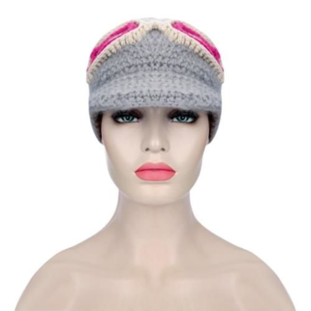 CUTE SUNGLASSES DECORATION GIRLS WARM KNITTED HAT (LIGHT GRAY)