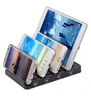 CREATIVE MULTIFUNCTIONAL 48W 4-PORT USB 9.6A OUTPUT CHARGING STAND STATION (BLACK)