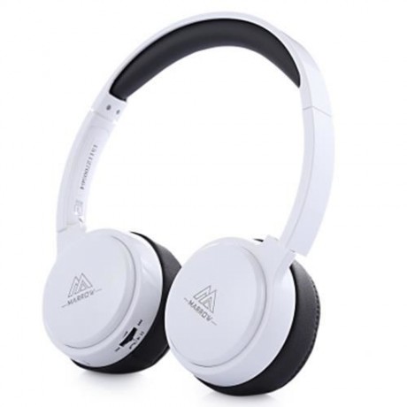 MARROW 303B WIRELESS BLUETOOTH 4.0 HEADBAND HEADPHONES VOLUME CONTROL SUPER BASS (WHITE)