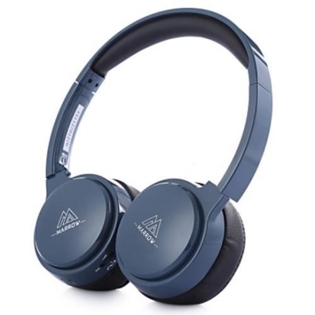 MARROW 303B WIRELESS BLUETOOTH 4.0 HEADBAND HEADPHONES VOLUME CONTROL SUPER BASS (BLUE)