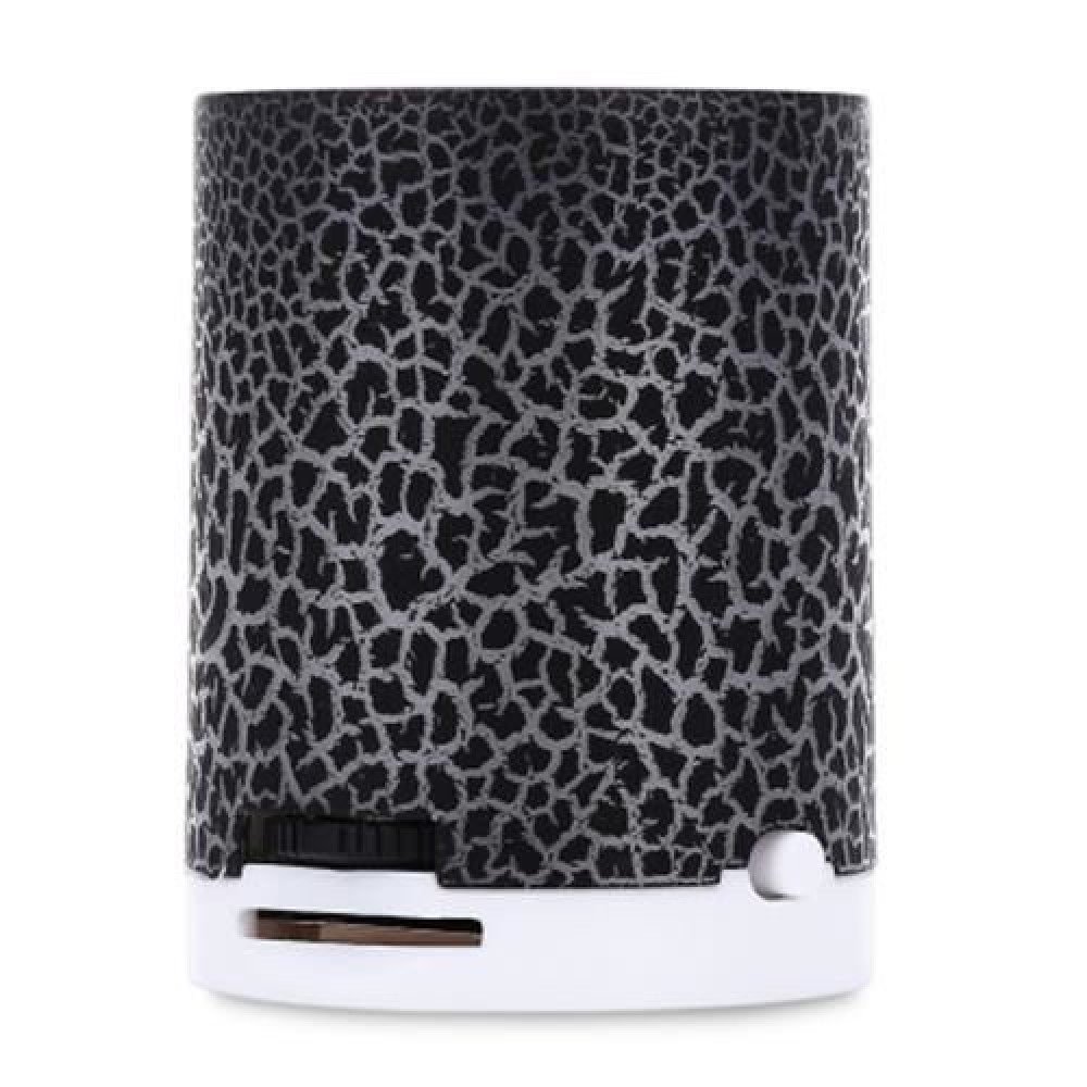 PORTABLE FLASH LED LIGHT CRACK PATTERN SUPPORT TF CARD MP3 MUSIC PLAYER WITH SPEAKER (BLAC