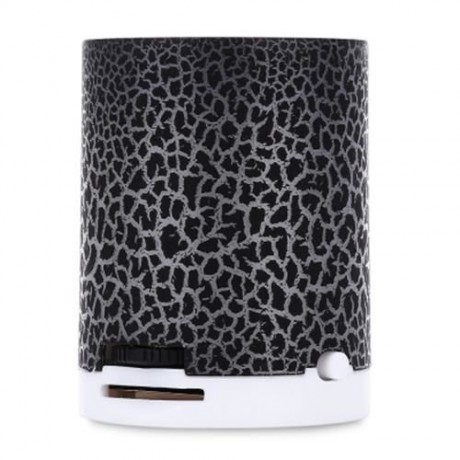 PORTABLE FLASH LED LIGHT CRACK PATTERN SUPPORT TF CARD MP3 MUSIC PLAYER WITH SPEAKER (BLAC