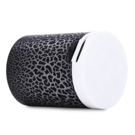 PORTABLE FLASH LED LIGHT CRACK PATTERN SUPPORT TF CARD MP3 MUSIC PLAYER WITH SPEAKER (BLAC