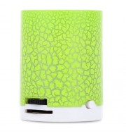 PORTABLE FLASH LED LIGHT CRACK PATTERN SUPPORT TF CARD MP3 MUSIC PLAYER WITH SPEAKER (GREE