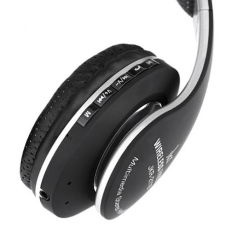 JKR 211B 3.5MM PLUG BLUETOOTH FM PORTABLE HEADSET HEADPHONES (BLACK)
