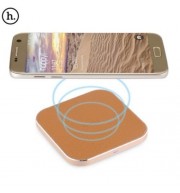 HOCO CW2 PU LEATHER ALUMINUM ALLOY FRAME QI WIRELESS CHARGER FOR QI-ENABLED DEVICES (GOLDE