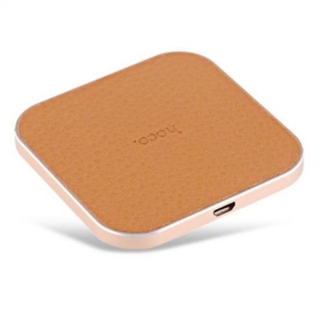 HOCO CW2 PU LEATHER ALUMINUM ALLOY FRAME QI WIRELESS CHARGER FOR QI-ENABLED DEVICES (GOLDE