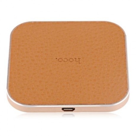 HOCO CW2 PU LEATHER ALUMINUM ALLOY FRAME QI WIRELESS CHARGER FOR QI-ENABLED DEVICES (GOLDE