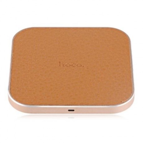 HOCO CW2 PU LEATHER ALUMINUM ALLOY FRAME QI WIRELESS CHARGER FOR QI-ENABLED DEVICES (GOLDE