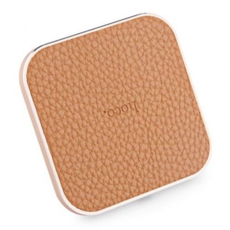 HOCO CW2 PU LEATHER ALUMINUM ALLOY FRAME QI WIRELESS CHARGER FOR QI-ENABLED DEVICES (GOLDE