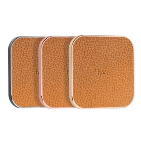 HOCO CW2 PU LEATHER ALUMINUM ALLOY FRAME QI WIRELESS CHARGER FOR QI-ENABLED DEVICES (GOLDE